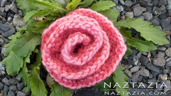 Beginner Knit Rose Flower and Easy Knitted Rolled Roses
