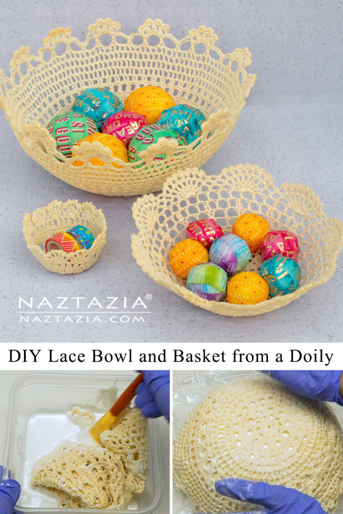 DIY Lace Bowl Basket from a Doily Tutorial
