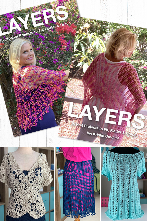 Layers Crochet and Layers Knit books by Kristin Omdahl