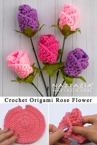 How to Crochet Simple Origami Rose - Naztazia