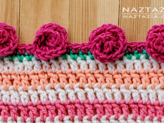 Rolled Rose Crochet Edging Pattern and Tutorial