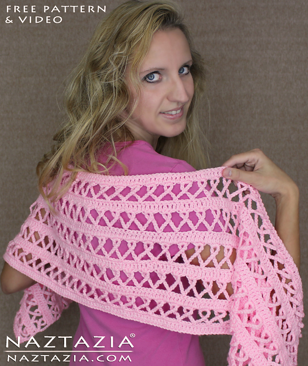 How to Crochet Breast Cancer Scarf Shawl and Blanket - Naztazia