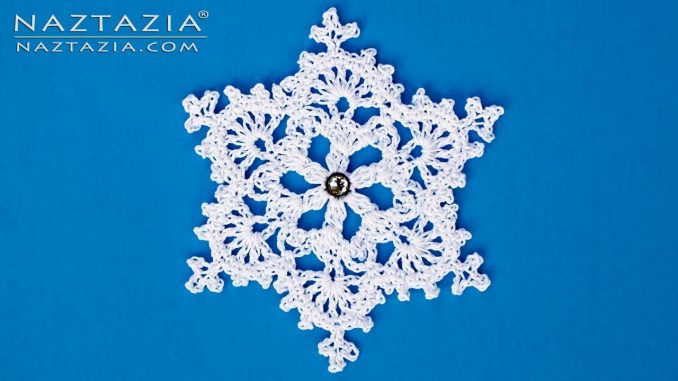 Crochet Snowflake Ornament for Winter and Christmas Holiday Season