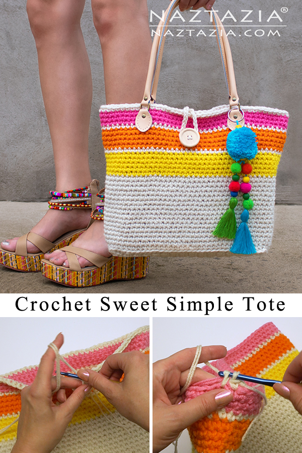 Crochet handbag with tassel