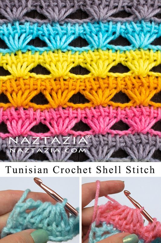 Tunisian Crochet Shell Stitch - Naztazia