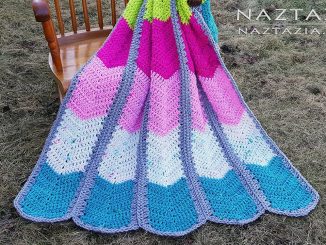 Crochet Waterfall Ripple Blanket and Afghan Made in Strips