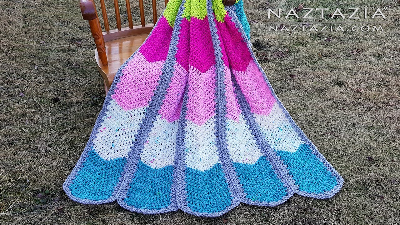 waterfall blanket naztazia ripple crochet afghan chevron bulky yarn weight super