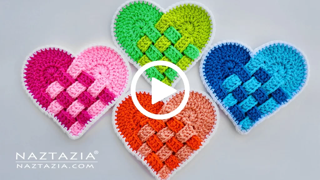 YouTube Video for Crochet Woven Heart Pattern by Donna Wolfe from Naztazia